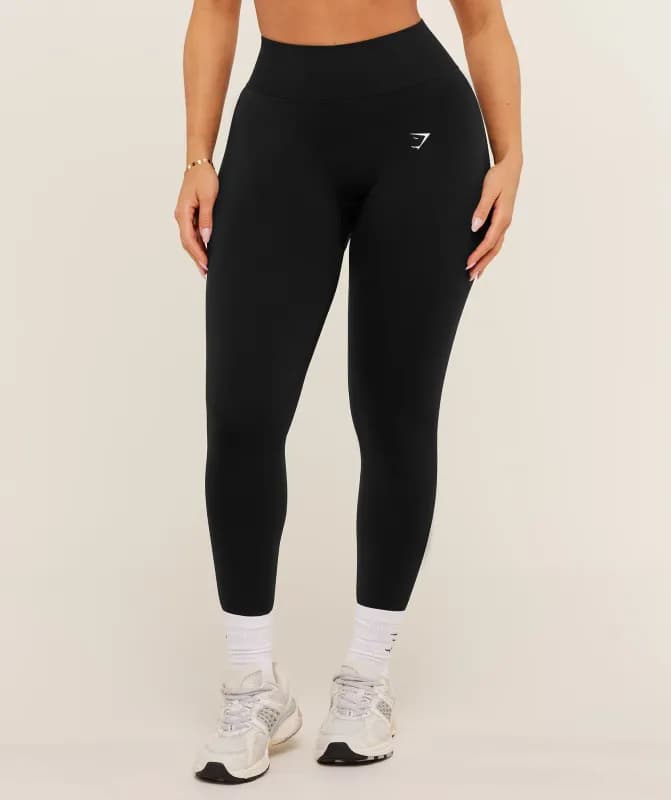 Gymshark Lift Seamless High-Rise Leggings - Black/Black Marl