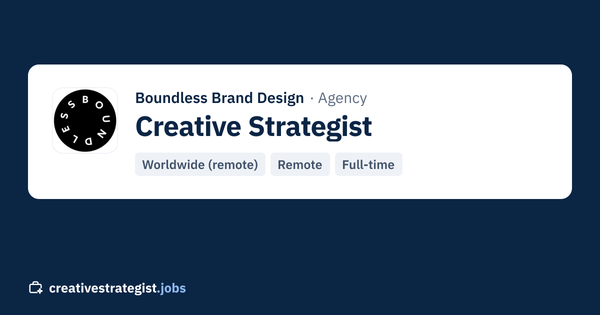 Creative Strategist · Boundless Brand Design on LinkedIn (Worldwide ...